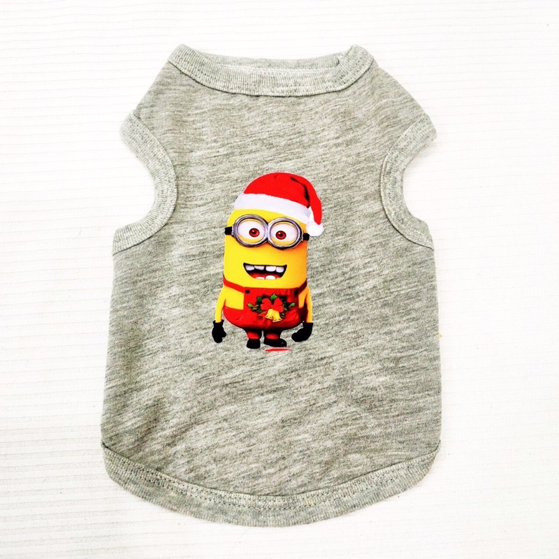 Áo sát nách hoạ tiết MINION NOEL dành cho thu cưng, Quần áo dành cho chó mèo LaLi Petfashion