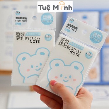 Tập 50 tờ giấy note ghi chú trong suốt, giấy nhớ học tập, văn phòng đơn giản NO02