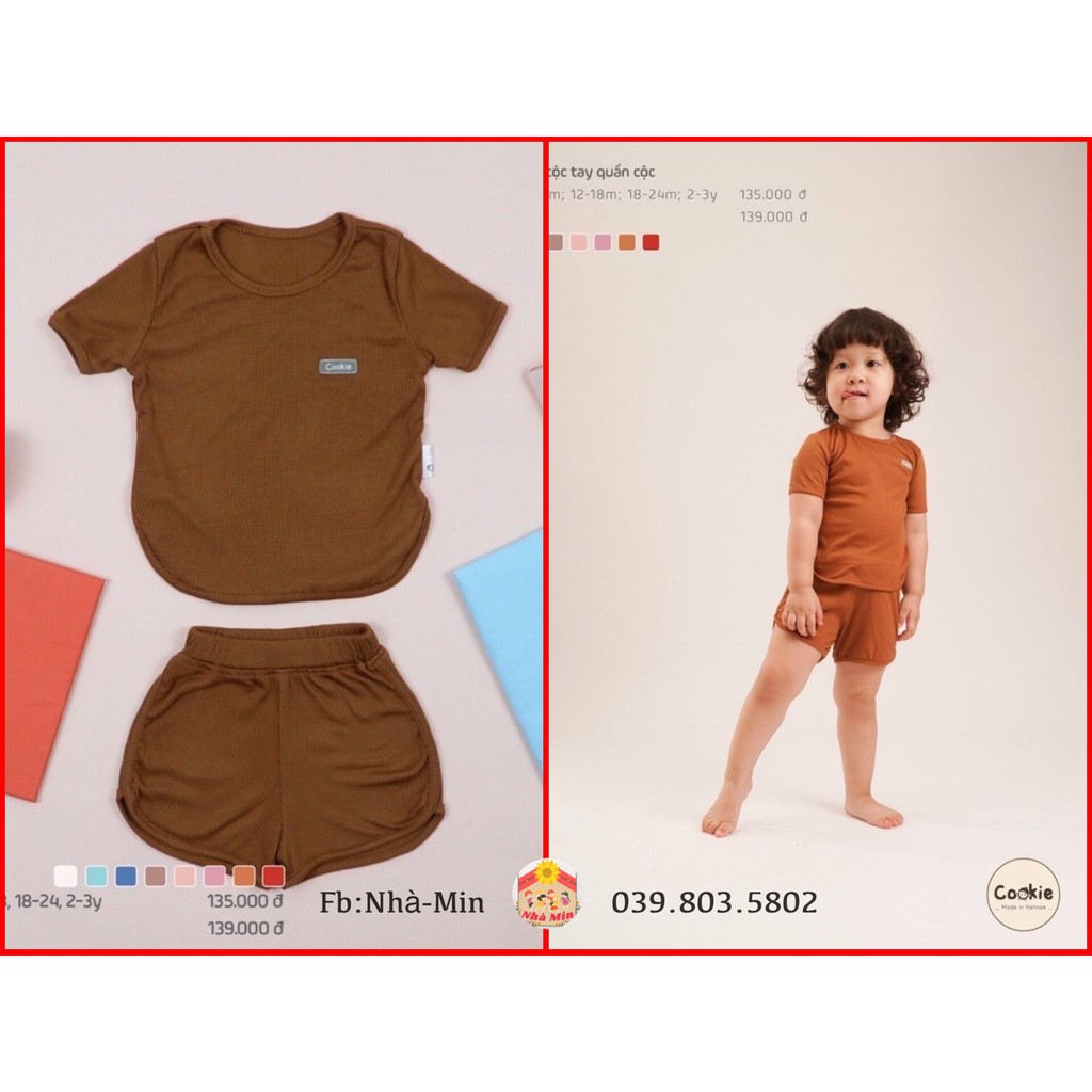 Bộ sporty cộc tay Cookie chất liệu: Air-cool Knitwear điều hòa nhiệt 4 mùa-HÀNG SALE | BigBuy360 - bigbuy360.vn