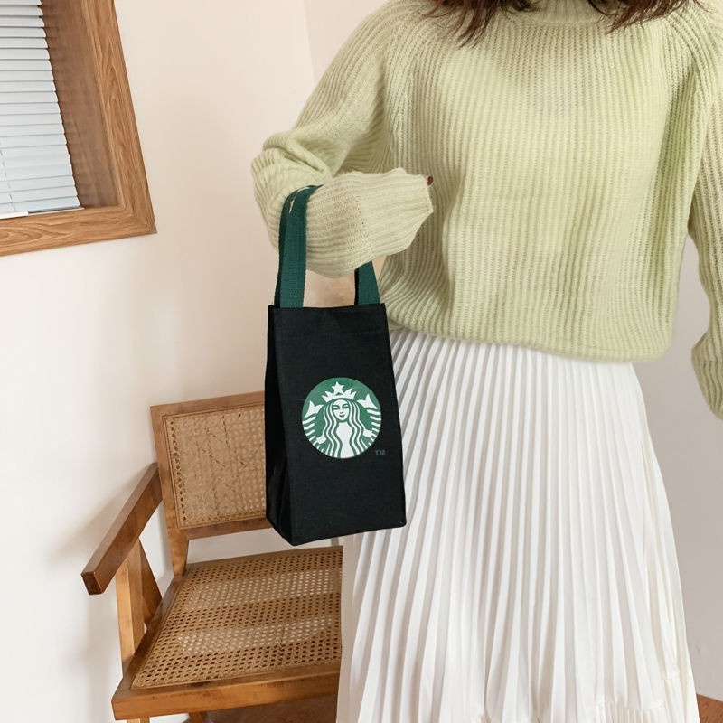 Túi đựng cốc nước phong cách Starbucks dễ thương nhiều màu tùy chọn
