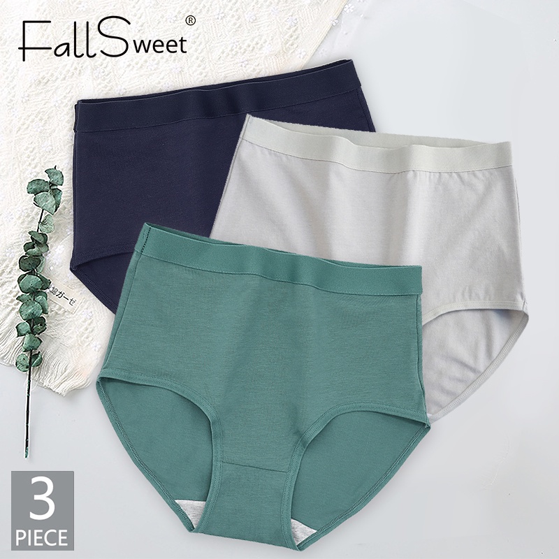 FallSweet Bộ 3 Quần Lót Cotton Màu Sắc Thời Trang Cho Nữ