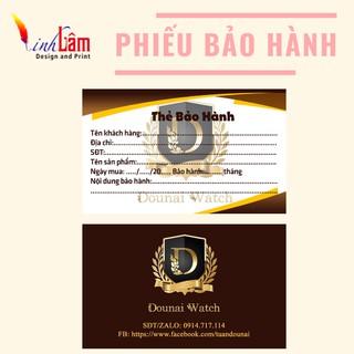 Combo 50 phiếu bảo hành a5 theo yêu cầu