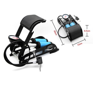 Bơm lốp ô tô, xe hơi xe máy, xe đạp 2 pitston, 2 ống [Hàng chính hãng loại 1]