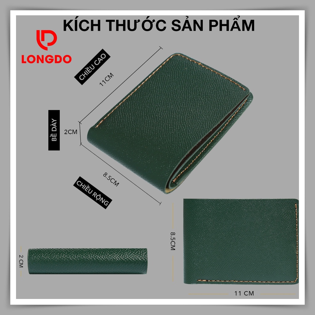 Ví da nam giá rẻ - Cam kết da bò thật 100% - Hàng chính hãng thương hiệu Longdo Leather - B05