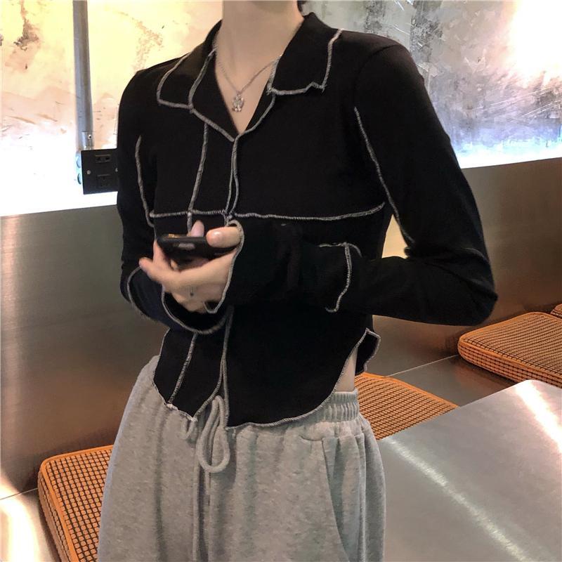 Áo polo Ngắn Tay Phối Màu Tương Phản Thiết Kế Đơn Giản Thời Trang Hàn Quốc