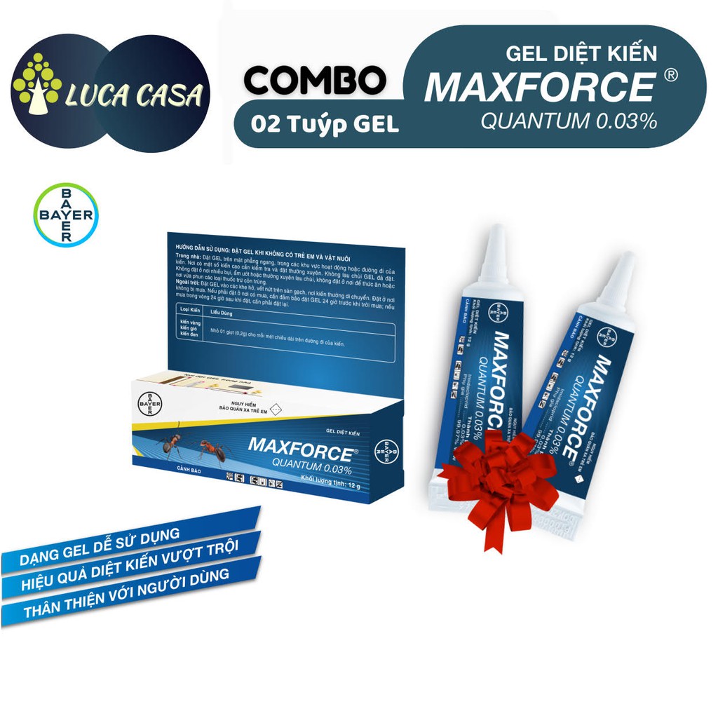 Gel Diệt Kiến Maxforce Quantum 12g Bayer - Combo 2 Tuýp