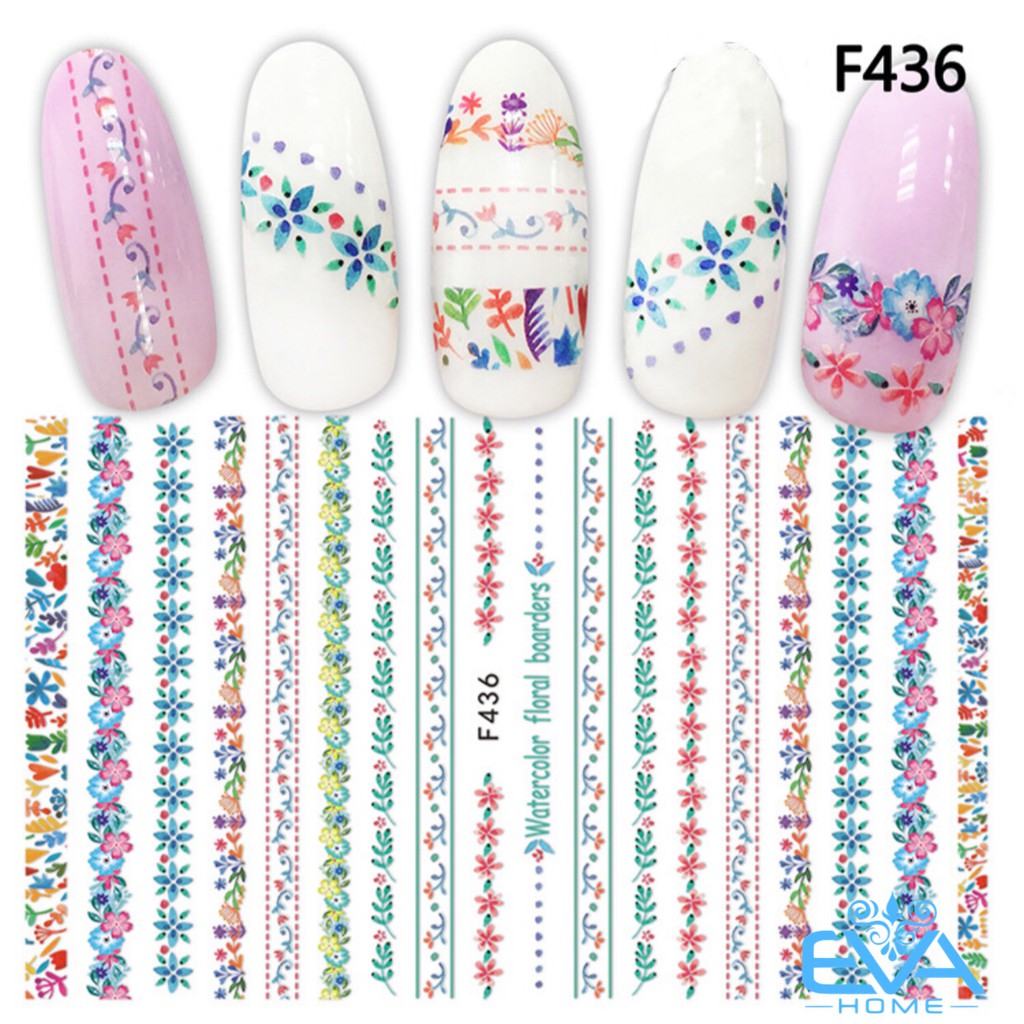 Miếng Dán Móng Tay 3D Nail Sticker Tráng Trí Hoạ Tiết Bông Hoa F436