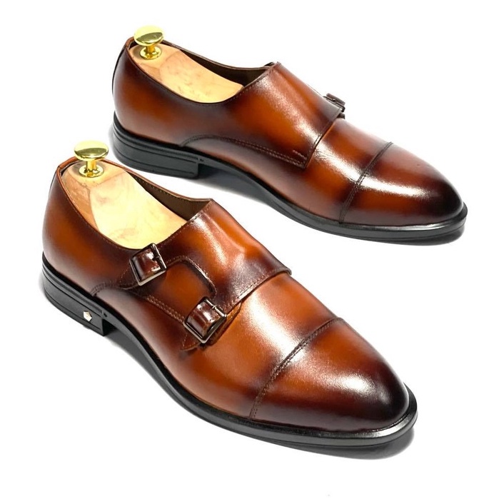 Giày tây nam công sở cao cấp da bò thật bảo hành 12 tháng kiểu dáng double monk strap lịch lãm - Mã T78