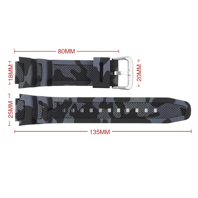 Dây Đeo Silicone Họa Tiết Rằn Ri Cho Đồng Hồ Casio AQ-S810W AE-1200/1300/SGW-300 W-S200H W-800H W-216H W-735H F-108WH W-215 AEQ-110W