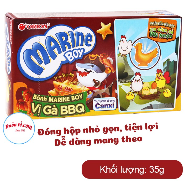 Bánh cá Marine Boy Orion (hộp 35g) Bổ sung canxi – bim bim cá giòn tan – đồ ăn vặt siêu ngon Buôn Rẻ - 01199