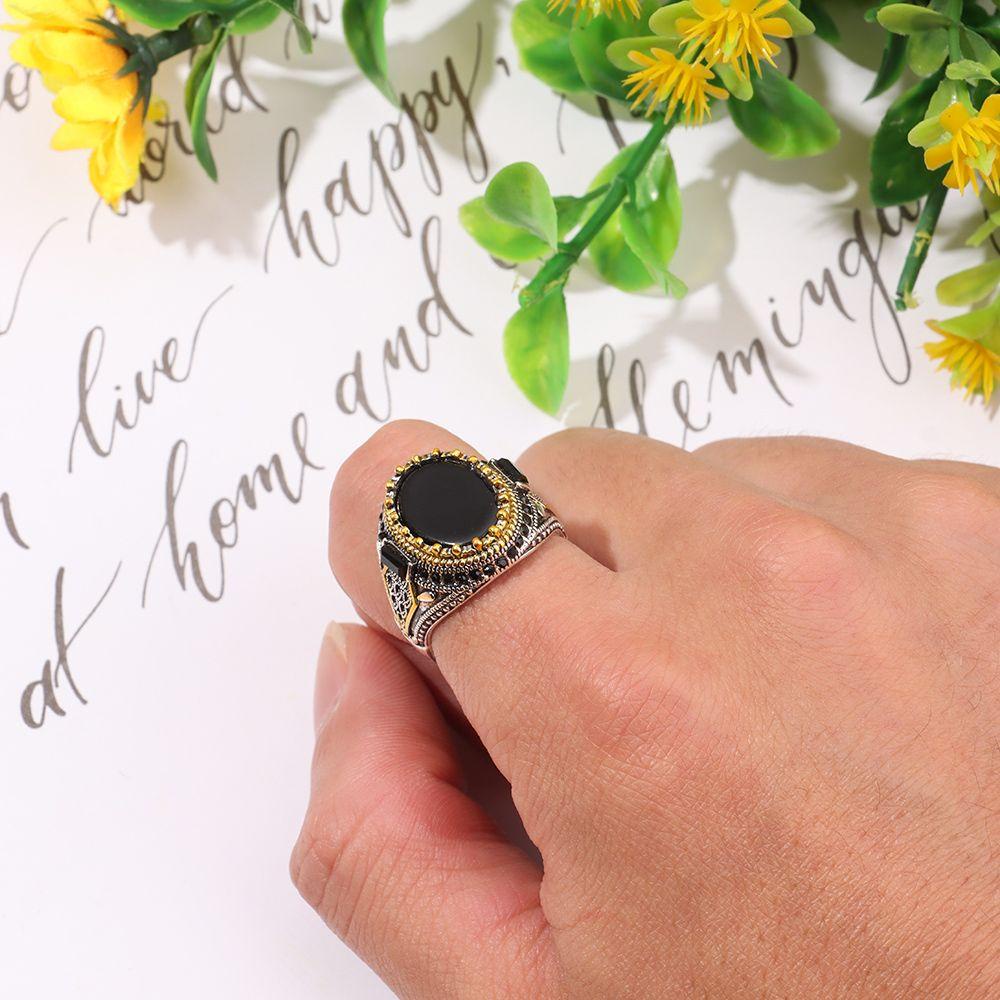 Nhẫn Đeo Tay Màu Đen Phong Cách Retro Cho Nam