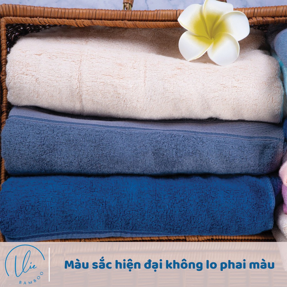 Khăn tắm sợi tre cao cấp VIECOTTON TDTR1 siêu óng siêu mềm thấm hút siêu kháng khuẩn siêu an toàn - 100% bông Bamboo