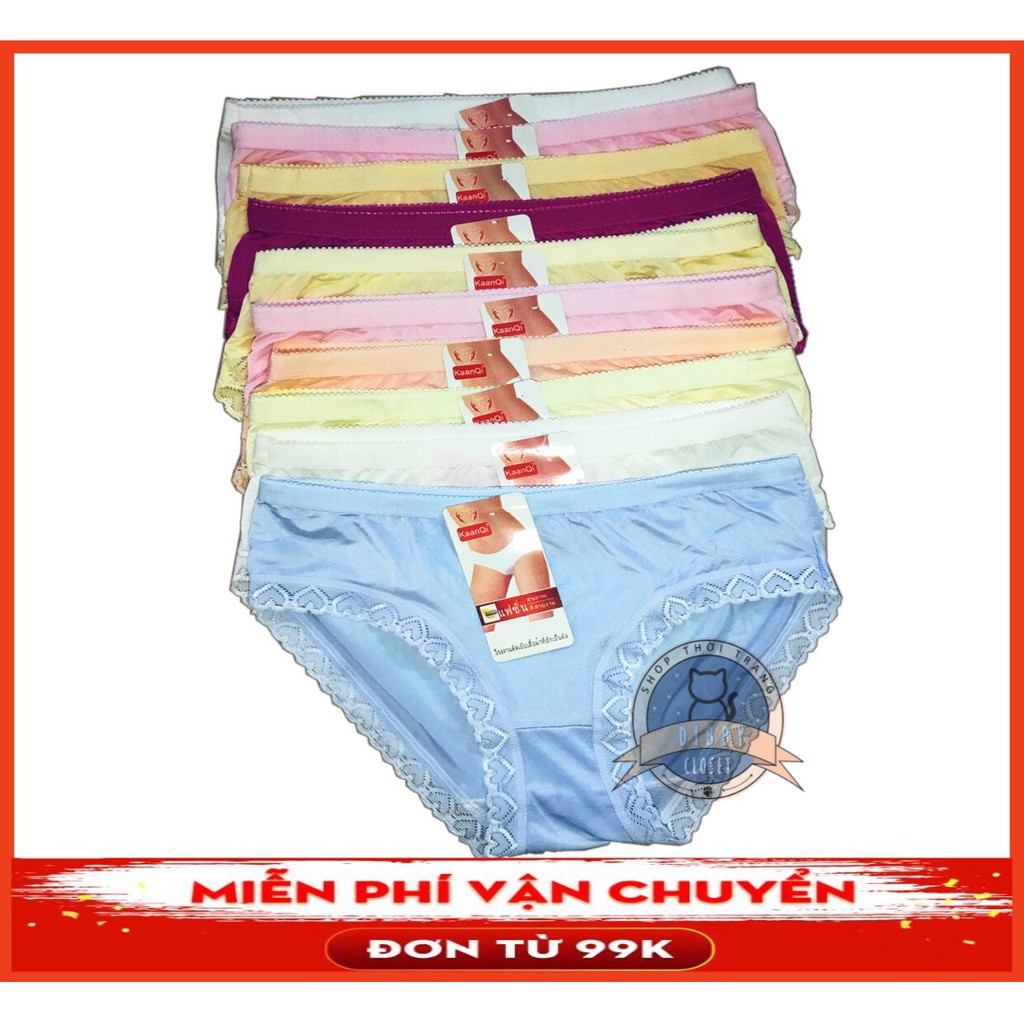 Bộ 10 Quần Lót Nữ ❤️FREESHIP❤️ Quần sịp nữ Phối Ren Thun Lạnh Siêu Thoáng Mát (dưới 65kg) !! FREE SHIP | BigBuy360 - bigbuy360.vn