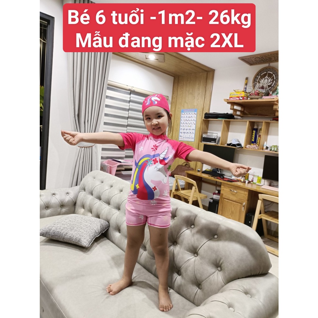 Đồ Bơi Liền Thân Bé Gái Họa Tiết Hồng Hạc Kỳ Lân Hồng Tím Nàng Tiên Cá Công Chúa Elsa Hàng Cao Cấp Loại 1