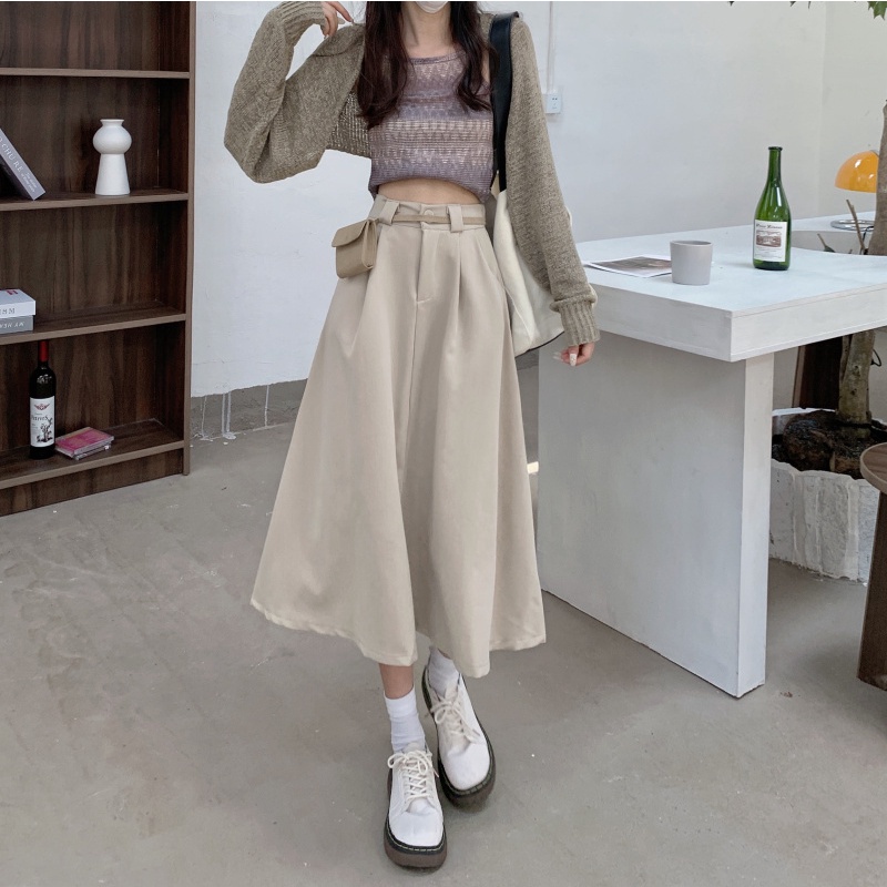Chân váy chữ A cạp cao thời trang mới phong cách Hàn Quốc 45835