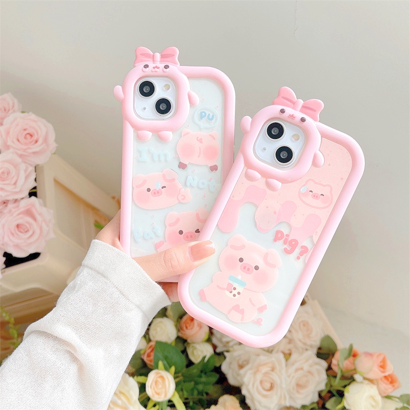 Ốp lưng iphone camera nơ heo dễ thương cho 6 6plus 6s 6splus 7 7plus 8 8plus x xs 11 12/13 14 pro max promax iphone plus