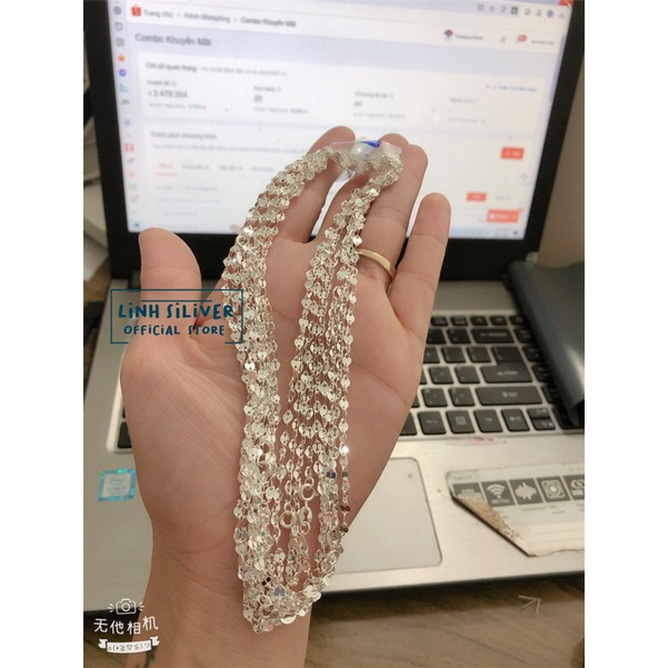 Dây chặn bạc cho bé hàng dày dặn đẹp- Dây dài 38cm