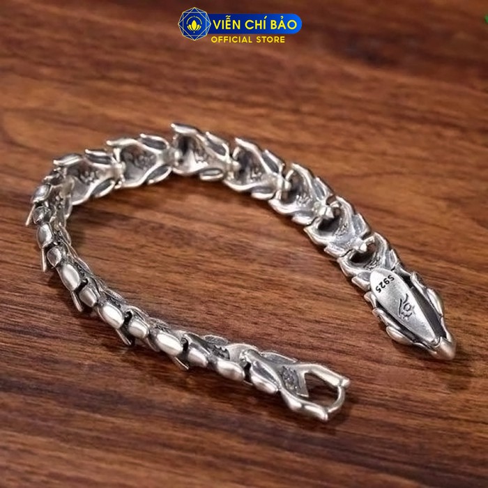 Lắc tay tay nam bạc Xích diệm long cốt chất liệu bạc Thái 925 mạnh mẽ nam tính thương hiệu Viễn Chí Bảo L100408