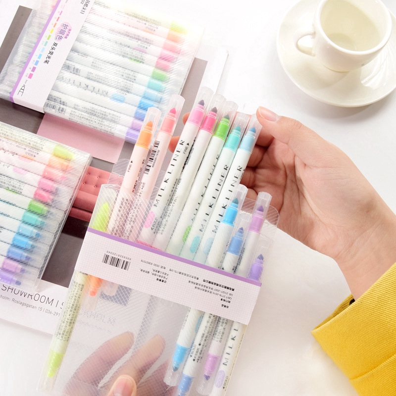 ZEBRA MILDLINER TWIN TIP Pen Highlighter Kepala Ganda 12 Warna Untuk Pelajar