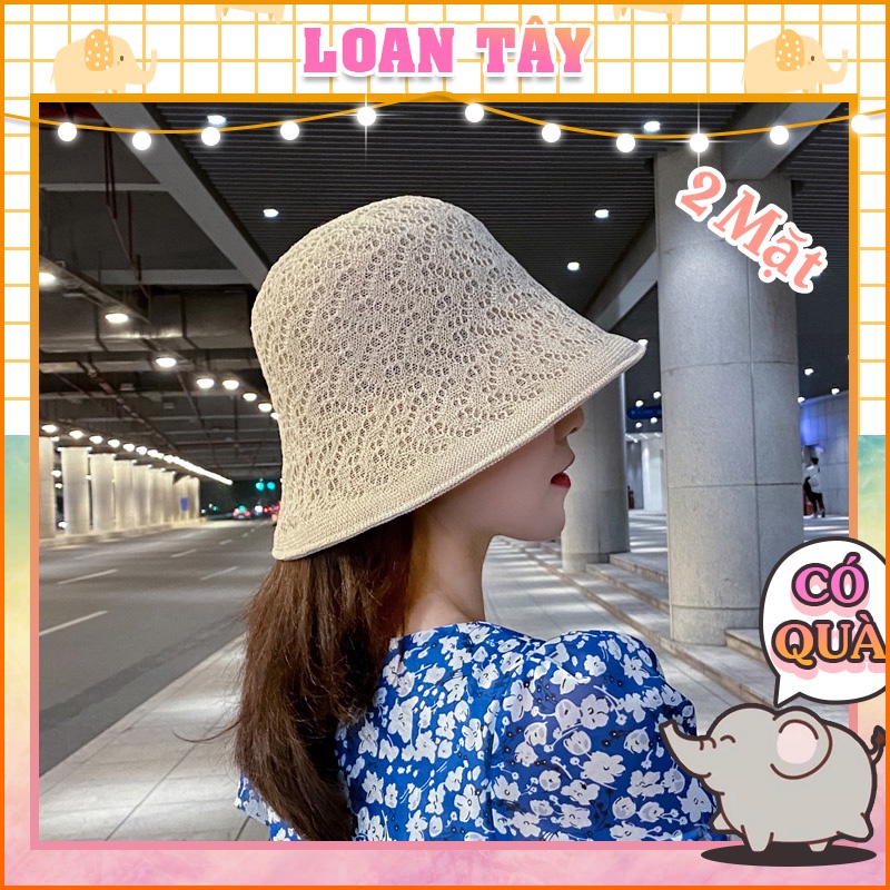 Nón Ren 2 Mặt Thêu Hoa Vân Lượn Sóng L2134