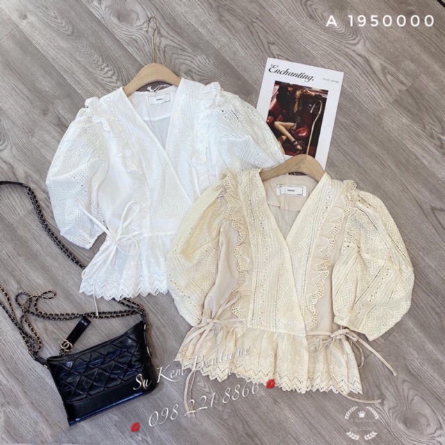 Áo thô pha ren lỗ