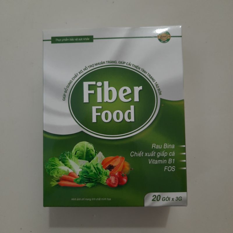 Chất xơ hòa tan FIBER FOOD rau diếp cá giảm táo bón ở trẻ em và người lớn_Hộp 20 gói