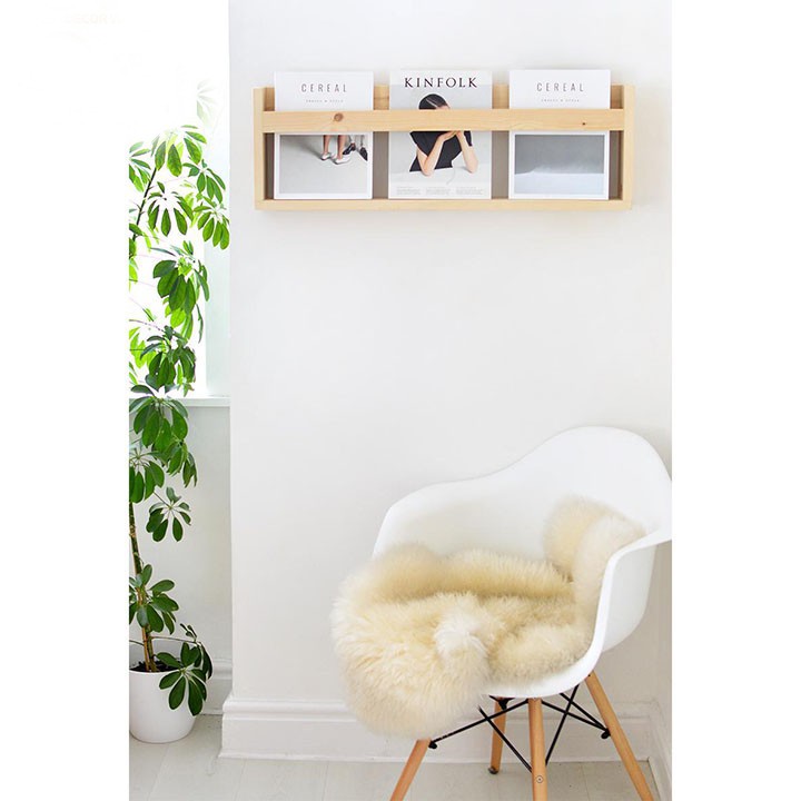 Kệ sách treo tường gỗ tự nhiên - Kệ trang trí Decor
