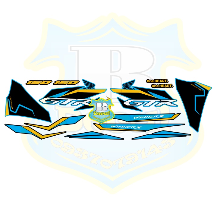 ( Quí khách vui lòng mang ra tiệm cho thợ dán ) Tem winner X GTR xanh đen