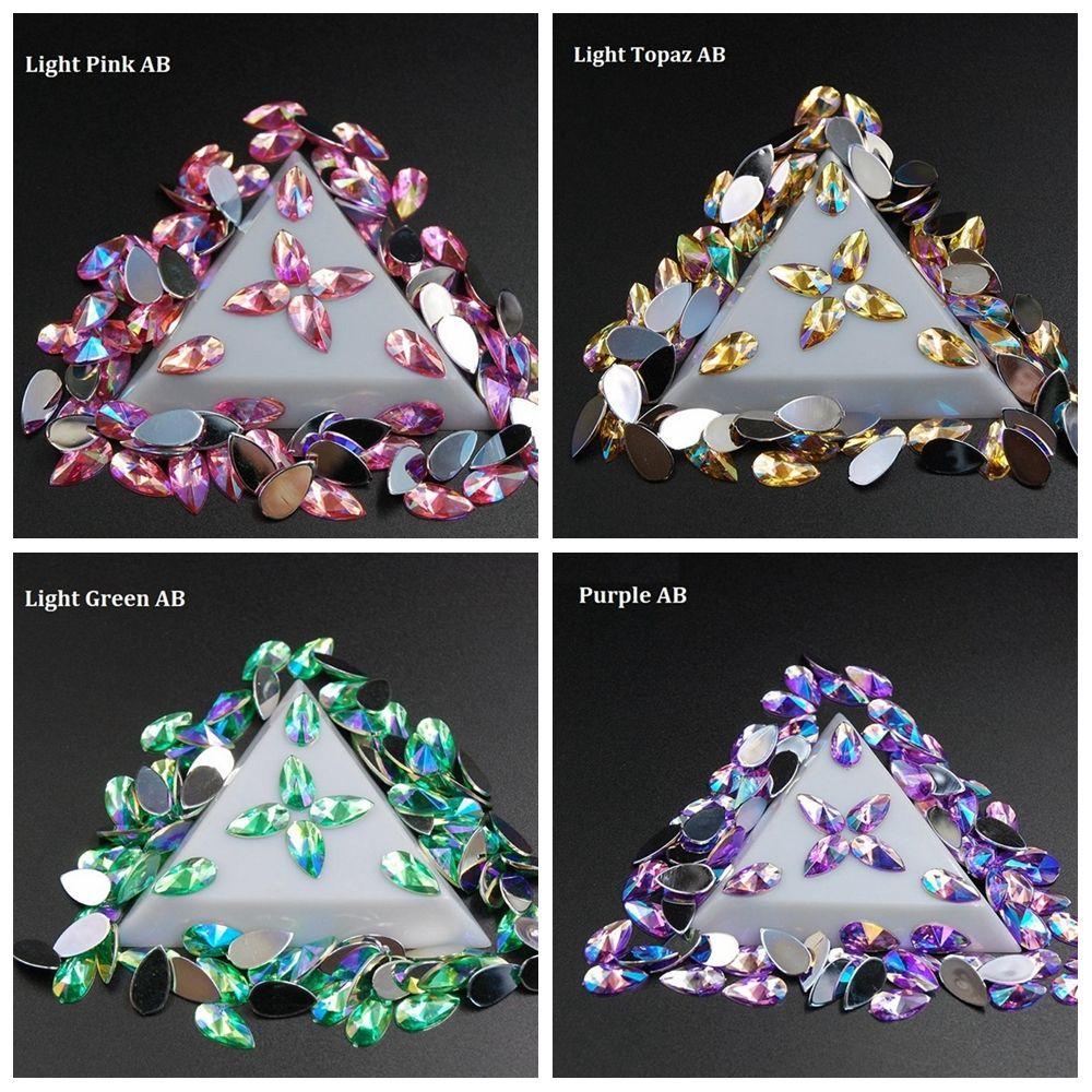 Set 100 Móng Tay Giả Kích Thước 8x13mm|Bùa Trang Trí Thủ Công DIY|Giày Mũi Nhọn Phẳng