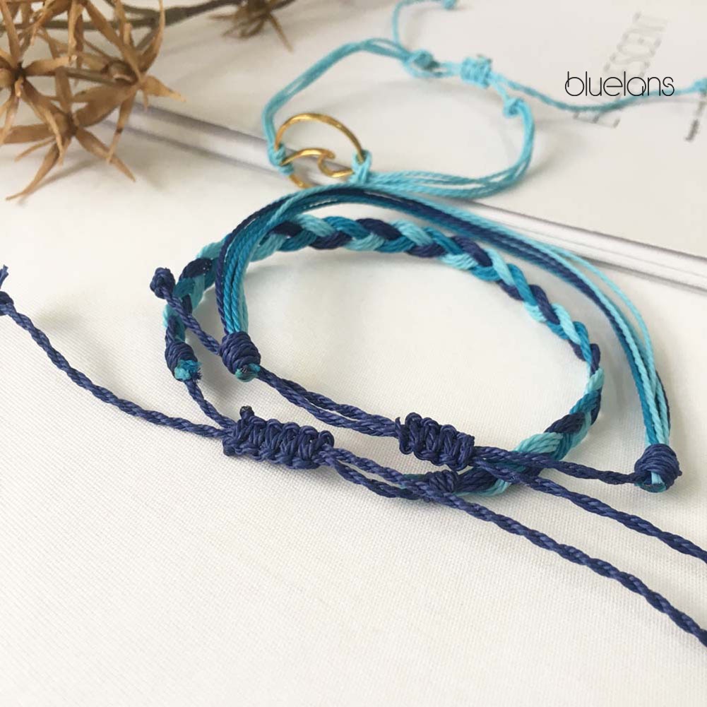 Set 3 Vòng Tay Dây Bện Gắn Hình Sóng Biển Thời Trang Cho Nữ