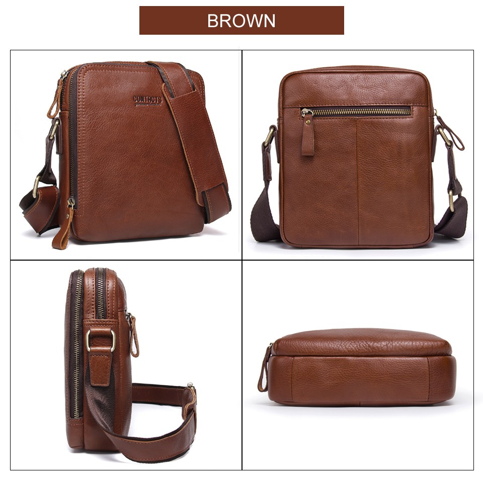 Túi Đeo Chéo CONTACT’S Mb078 Da Bò Thật Thời Trang Cho Nam | BigBuy360 - bigbuy360.vn