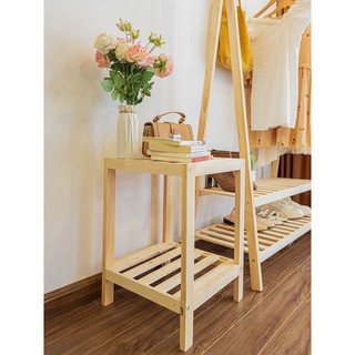 Kệ tab đầu giường gỗ thông cao cấp - 2 tầng cao cấp lắp ráp cực dễ dàng, decor phòng siêu xinh - Lỗi 1 đổi 1 BTC.8686