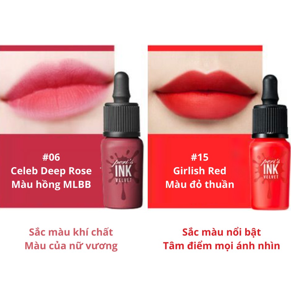 (SALE DATE 2022) SON MÔI PERIPERA INK VELVET LIP TINT