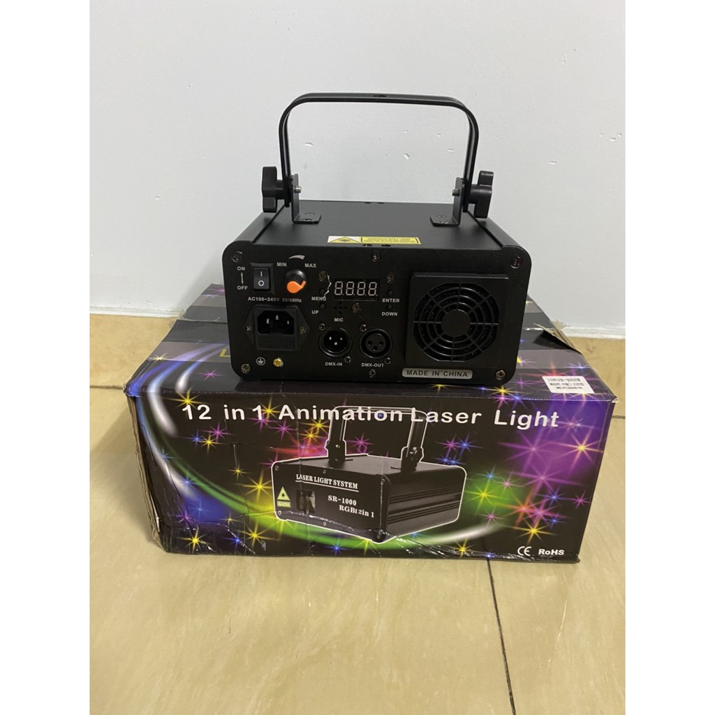 ĐÈN  LASER RGB 12 IN 1 - HIỆU ỨNG ẢNH ẢO 7 MÀU CHUYÊN DÙNG CHO PHÒNG BAY.
