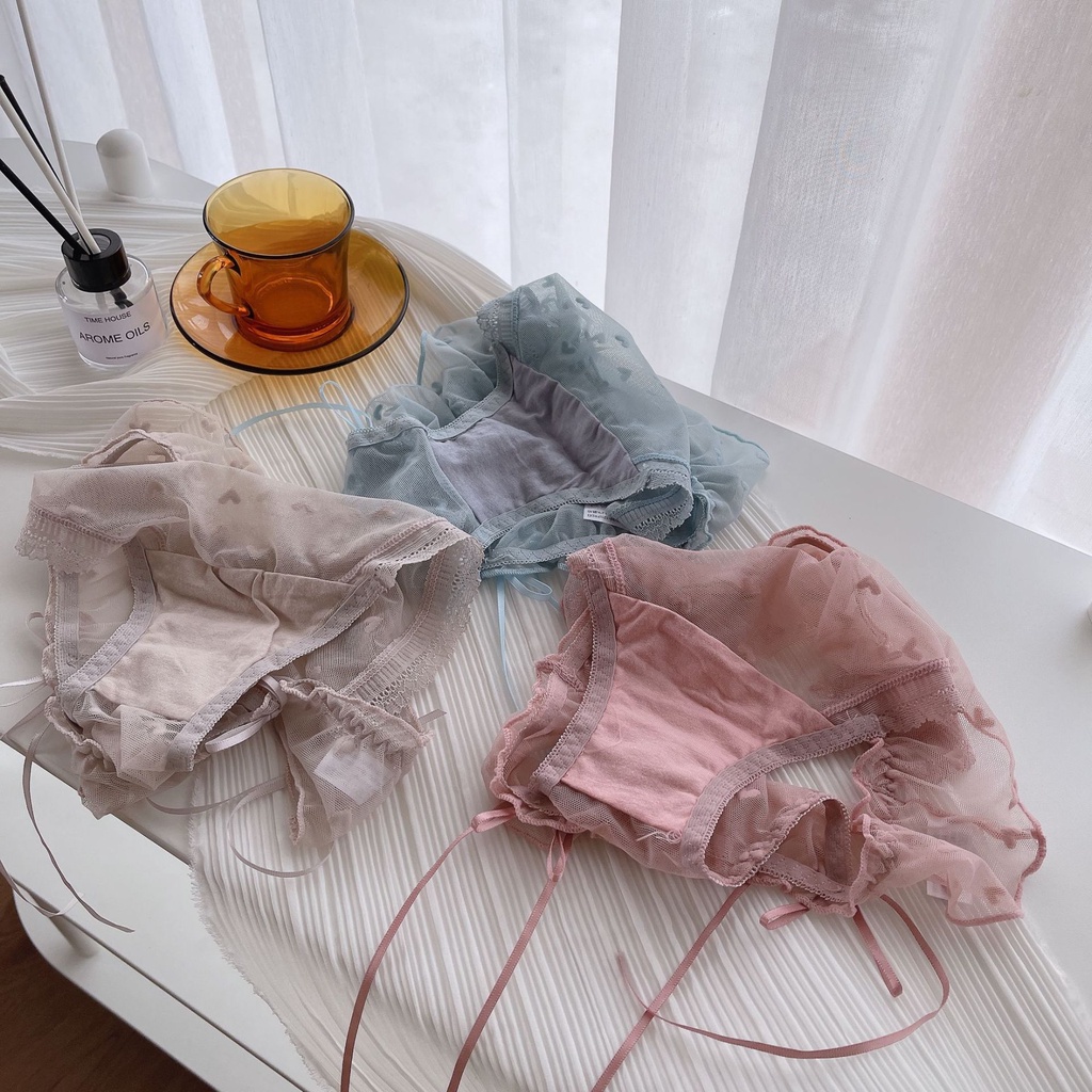 Quần lót nữ thun lạnh phối ren lưới thoáng khí 357