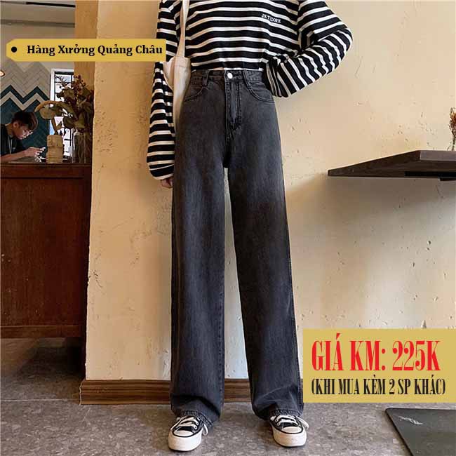 [SẴN] Quần jeans nữ ống rộng Ulzzang Quảng Châu QDJ10