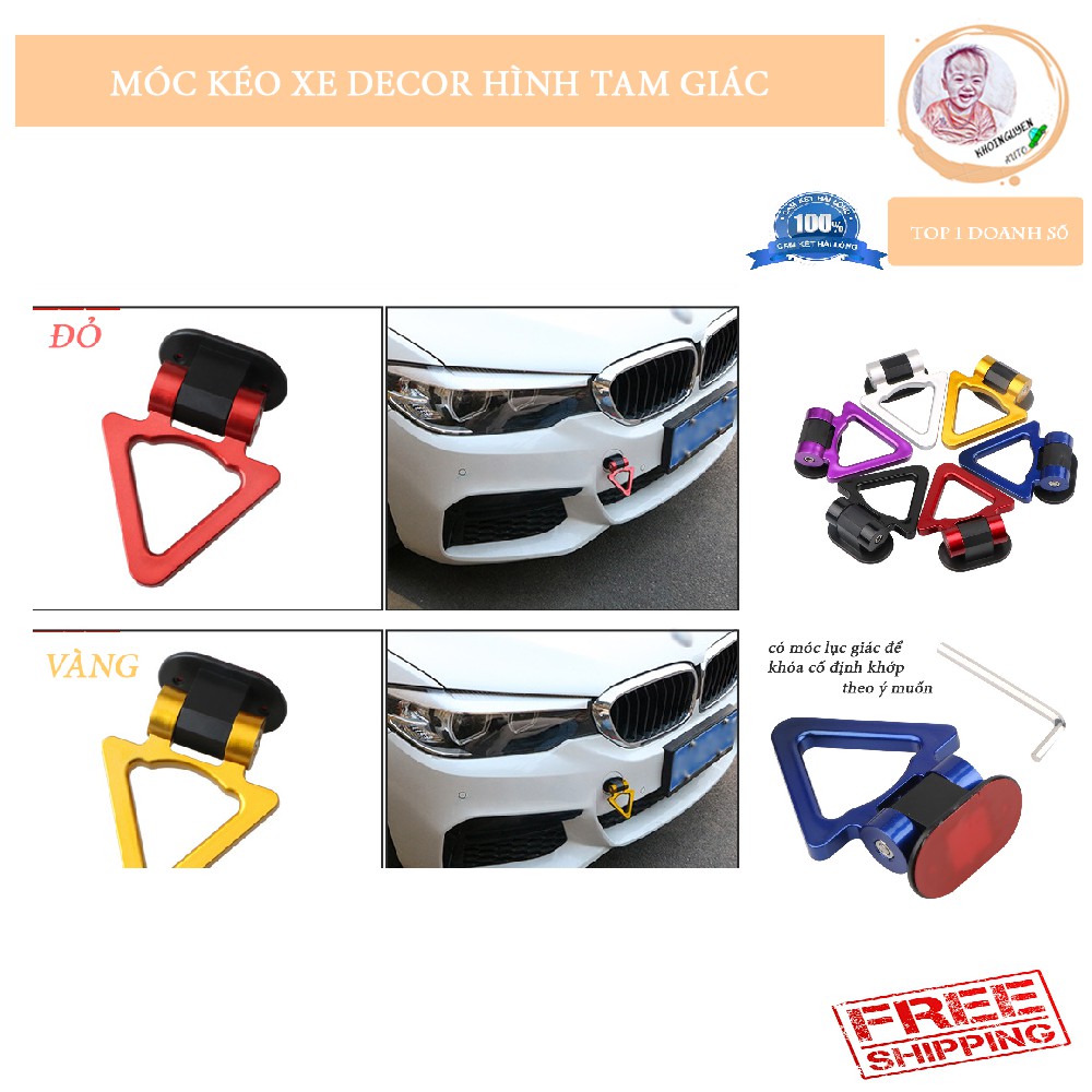 Móc kéo xe trang trí đầu xe ô tô hình tam giác ✴️FREESHIP✴️ Chất lượng cao