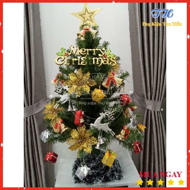 Cây thông noel để bàn 90cm  trang trí giáng sinh cho nhà cửa, phòng khách, phòng ngủ full phụ kiện