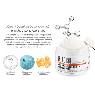 [gom order - trả hàng] Mặt nạ ngủ trắng da cải thiện làn da BRTC Gold Panthenol Revital Sleeping Pack