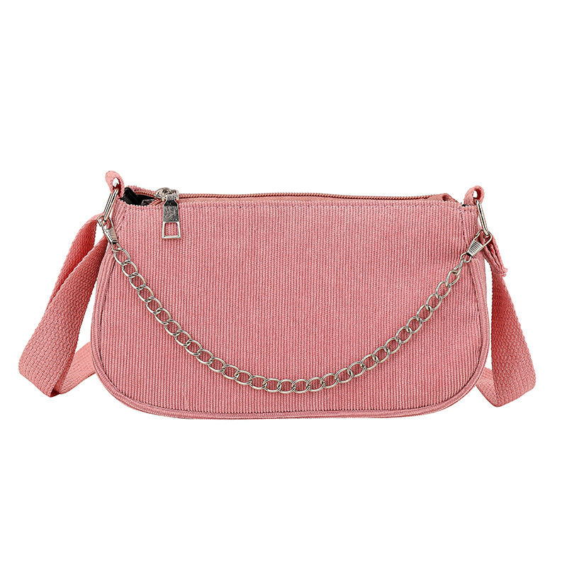 Túi đeo vai IELGY màu đen phối xích đơn giản phong cách Hàn Quốc dễ phối đồ cho nữ