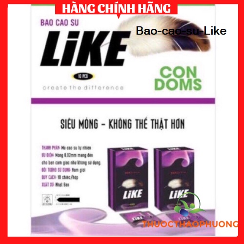 [HÀNG CHÍNH HÃNG] BAO CAO SU LIKE -siêu mỏng ,đàn hồi tốt ( Sp của Nhật Bản)