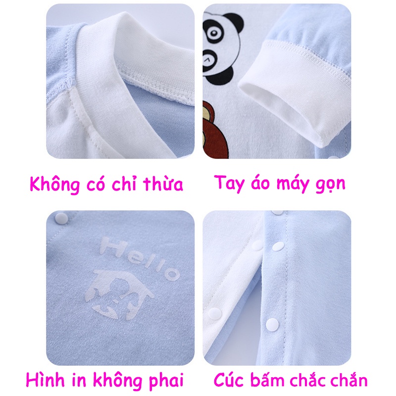 Body dài tay cho bé trai, bé gái, bodysuit liền thân 100% cotton, hàng xuất khẩu cao cấp _ BD41