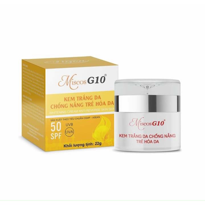 Kem Trắng Da Chống Nắng Trẻ Hoá Da Miscosg10 22g Nuôi Dưỡng Làn Da Trắng Sáng Mịn Màng