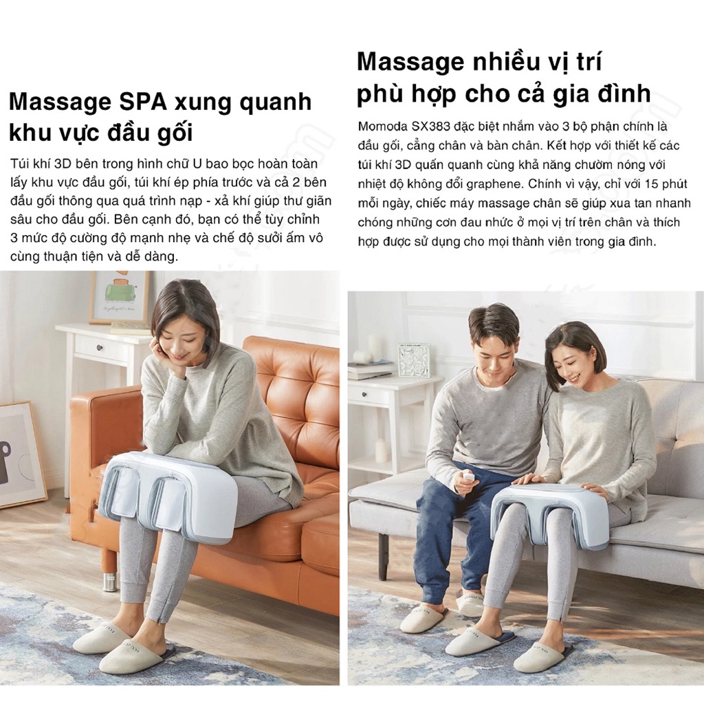 Máy Massage Đầu Gối Và Chân Đa Năng Xiaomi Momoda SX383, Máy Massgae Chân Xiaomi Chính Hãng - An Toàn - Dễ Sử Dụng
