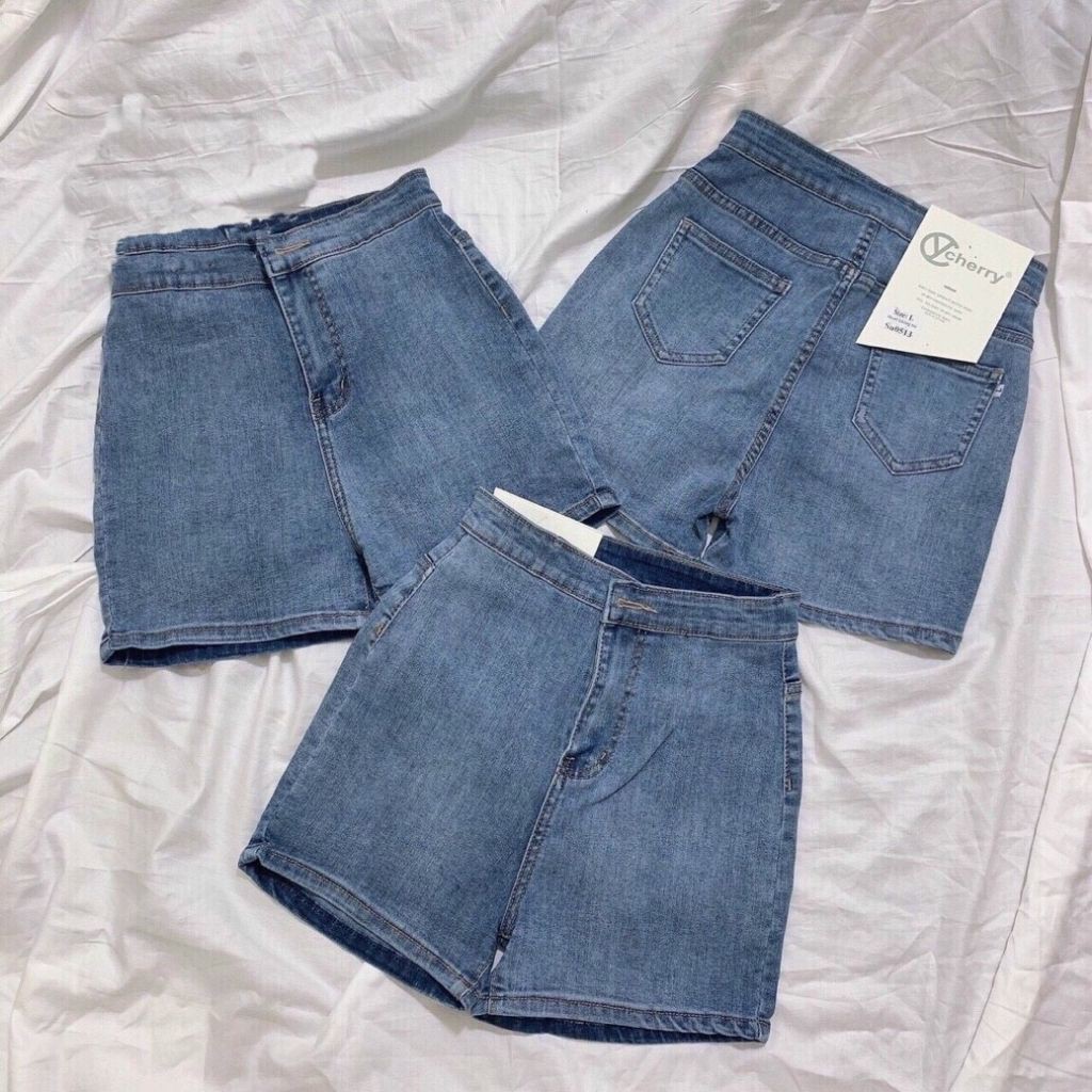 Quần Short Jean Nữ - Quần Bò Nữ Trơn Đơn Giản Tôn Dáng Lưng Siêu Cao Y Hình | BigBuy360 - bigbuy360.vn