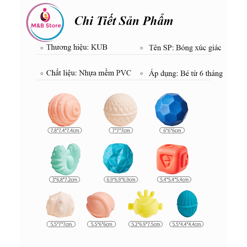 Bộ 10 Bóng Phát Triển Xúc Giác - KUB