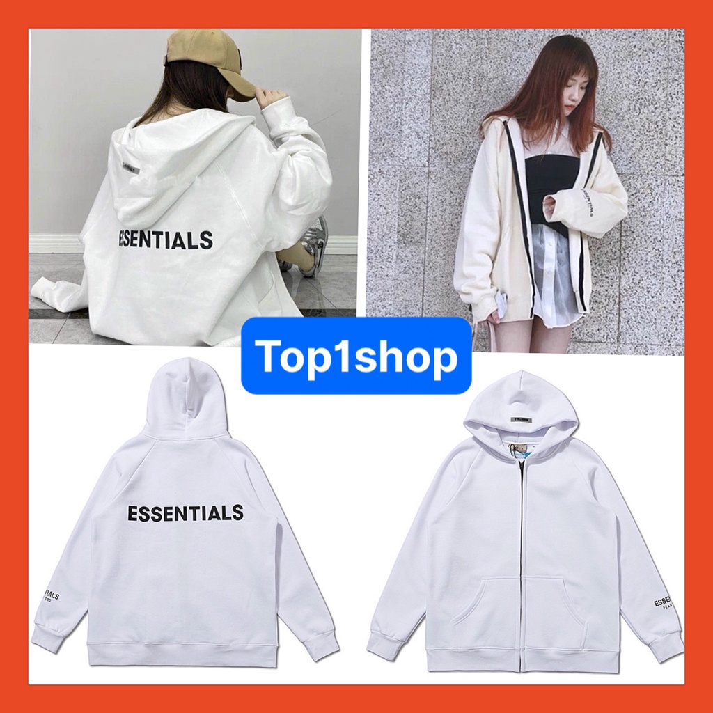 Áo khoác nữ ESS Khóa Zip chất nỉ bông dày cao cấp form rộng thích hợp mùa thu đông,Chống nắng mùa hè phong cách Hàn Quốc