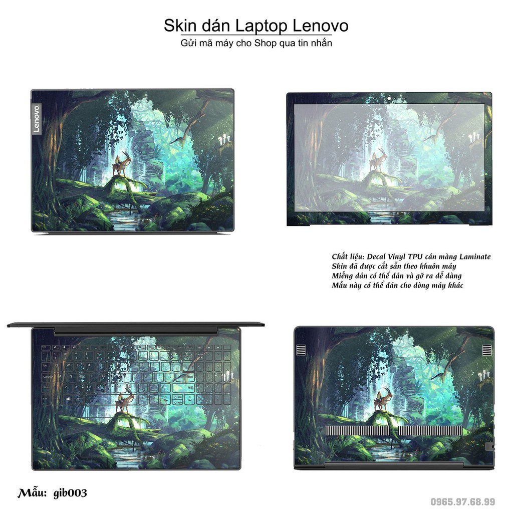 Skin dán Laptop Lenovo in hình Ghibli (inbox mã máy cho Shop)