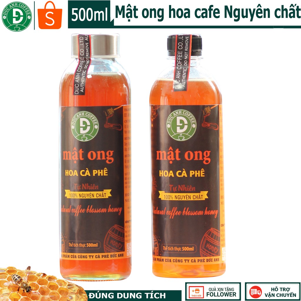 Chai 500ml mật ong nguyên chất hoa cà phê tây nguyên