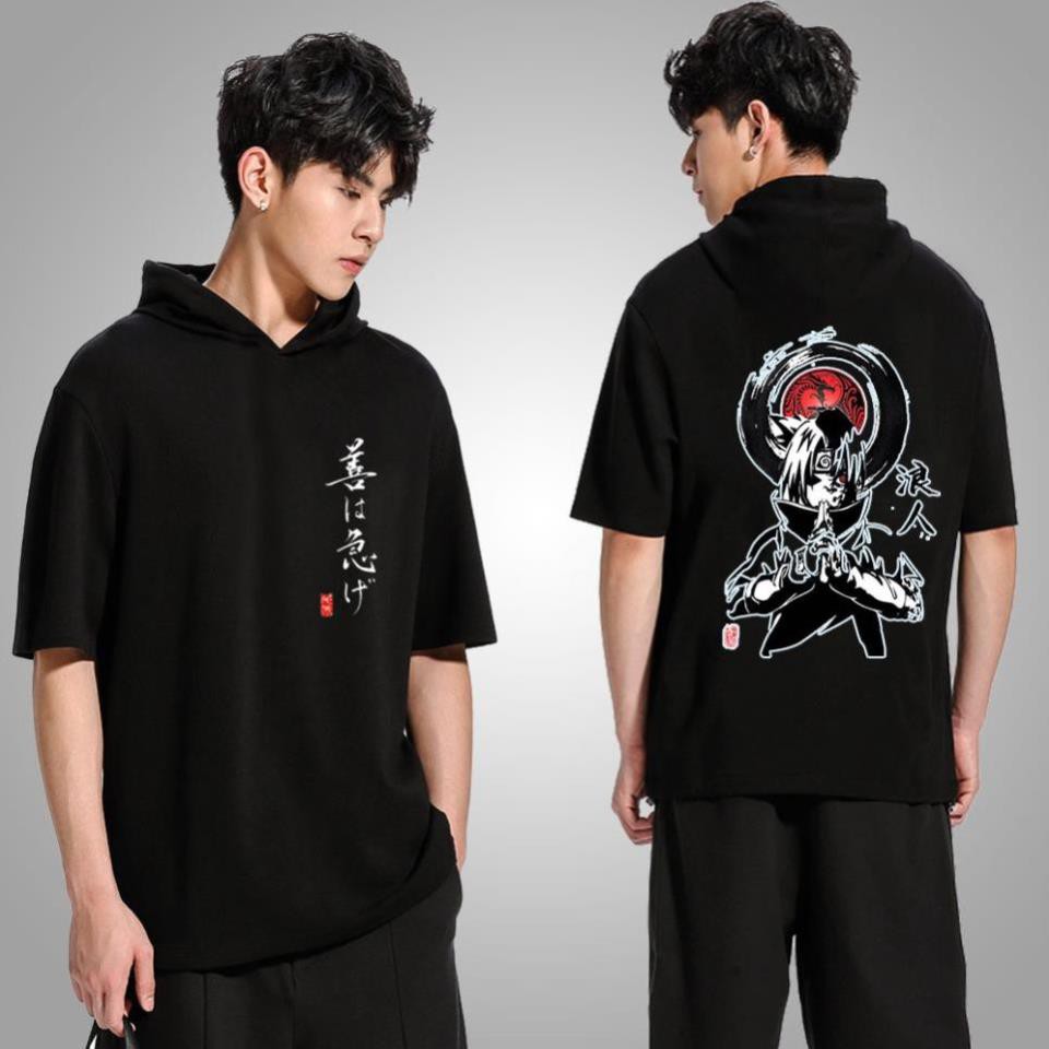 HOT - Áo thun Hoodie tay lỡ Luffy One Piece ANime có mũ dáng unisex